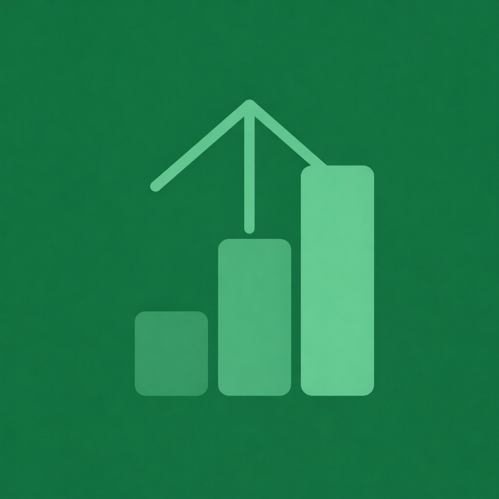green bar chart icon