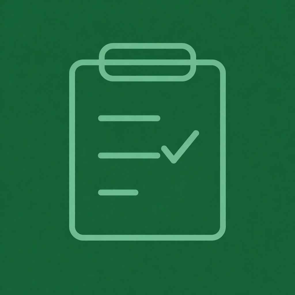 green clipboard chec